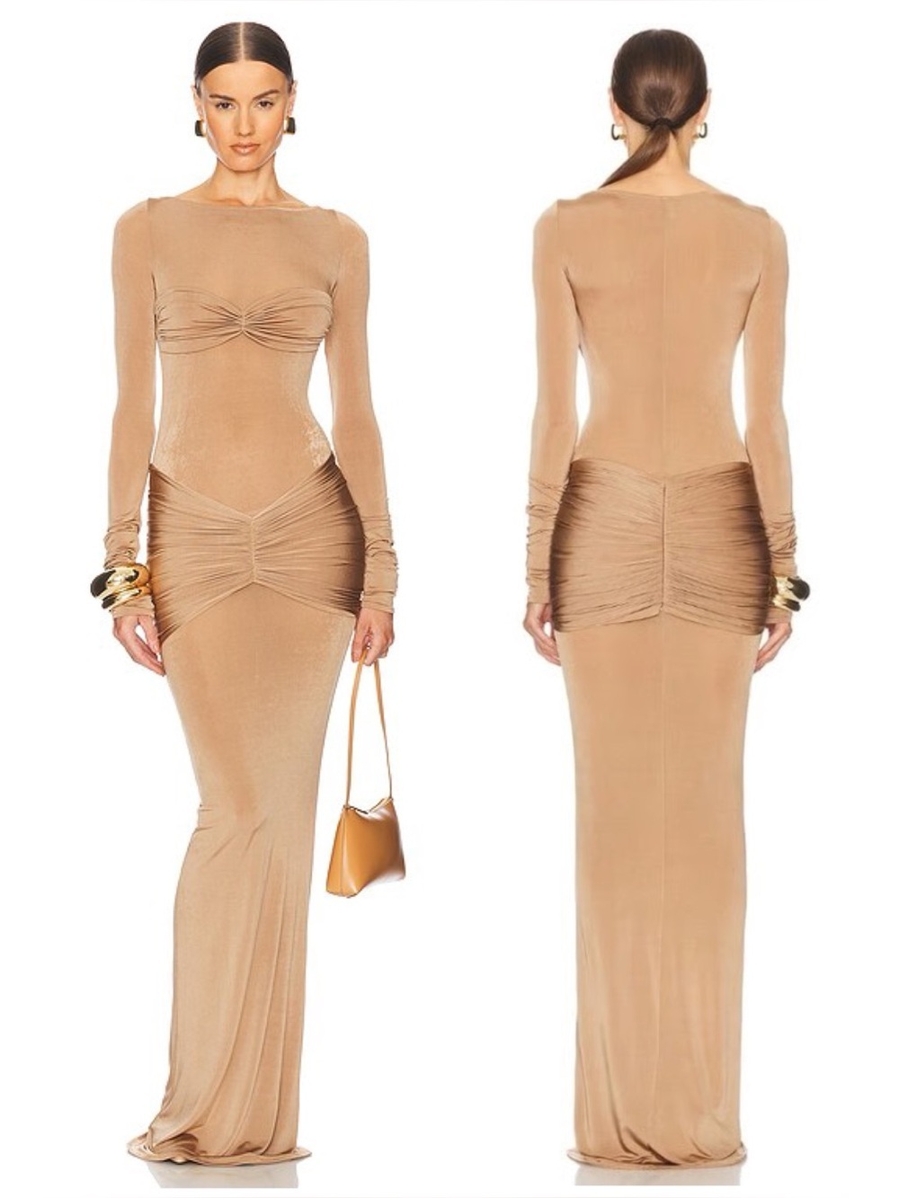 HELSA Josephine Dress in Truffle